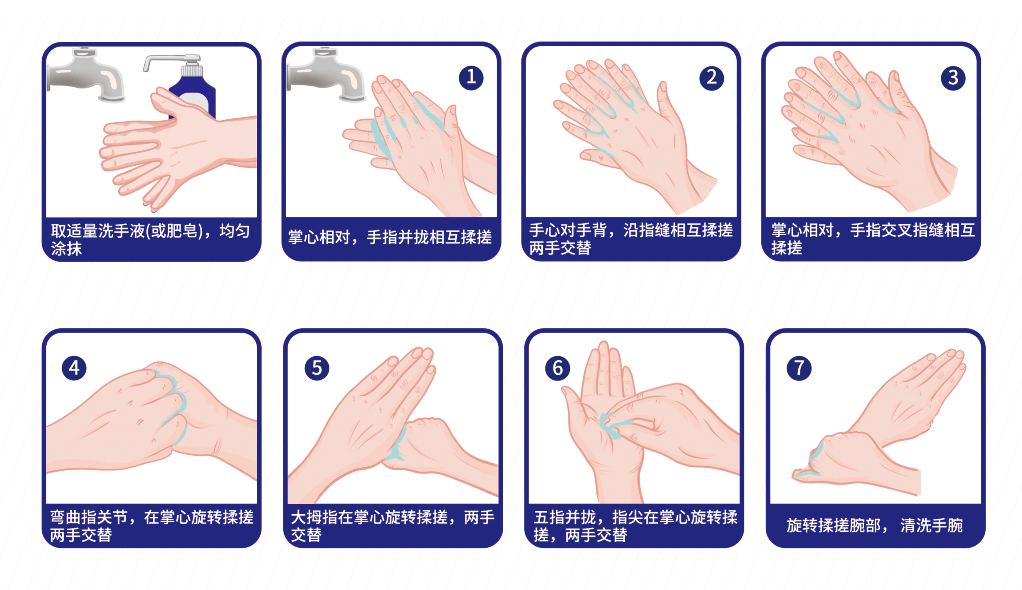 正确洗手七步法